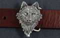 dress size 3-D wolf's head pewter belt buckle