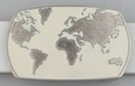 white and pewter world map belt buckle