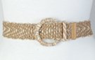 Two-tone beige and brown woven hemp belt