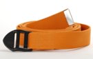 8 foot long burnt orange cotton yoga strap with double bar buckle