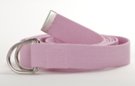 8 foot long pink cotton yoga strap with double D-ring buckle