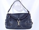 semi messenger bag with zippered flap and antique gold flap clip and edge buckles